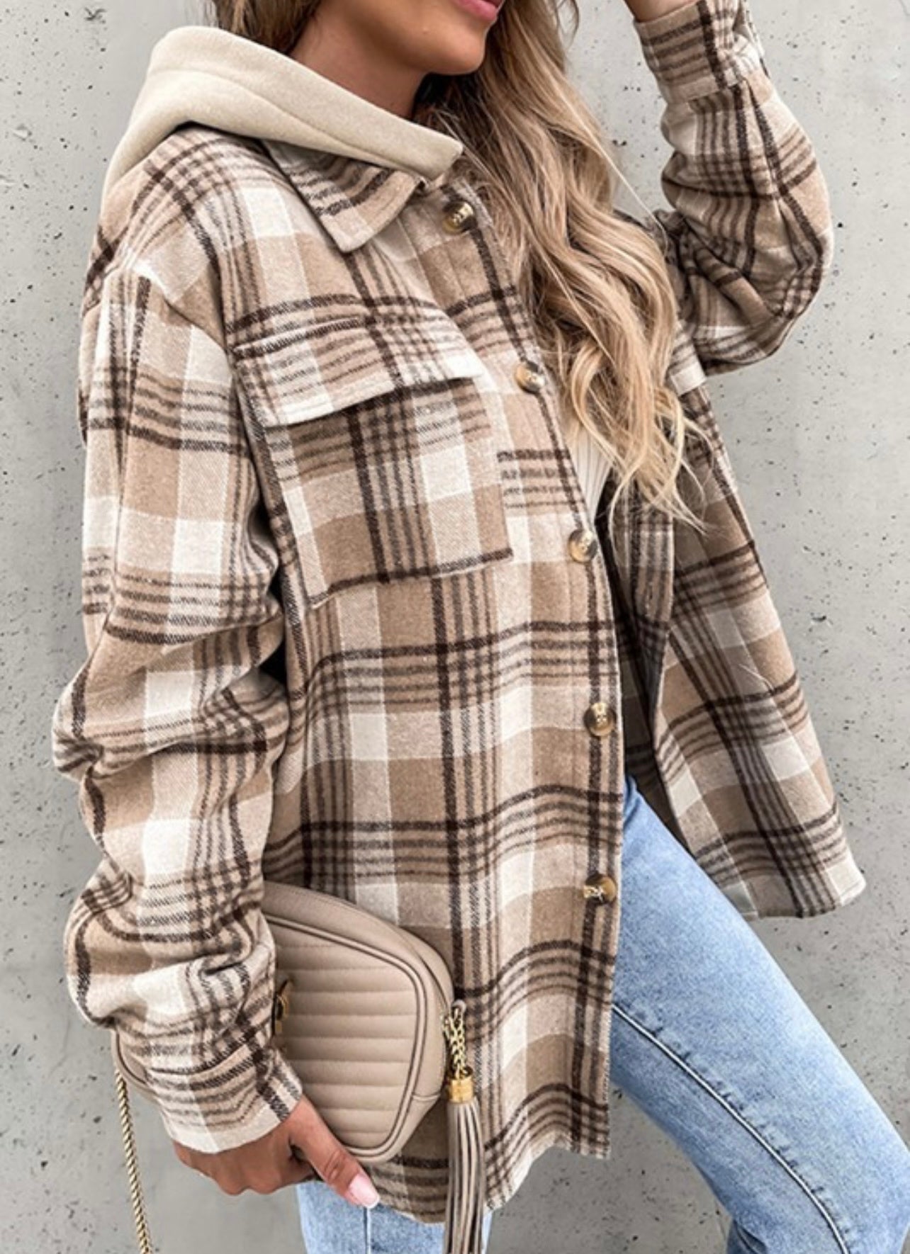 Hooded Plaid Jacket