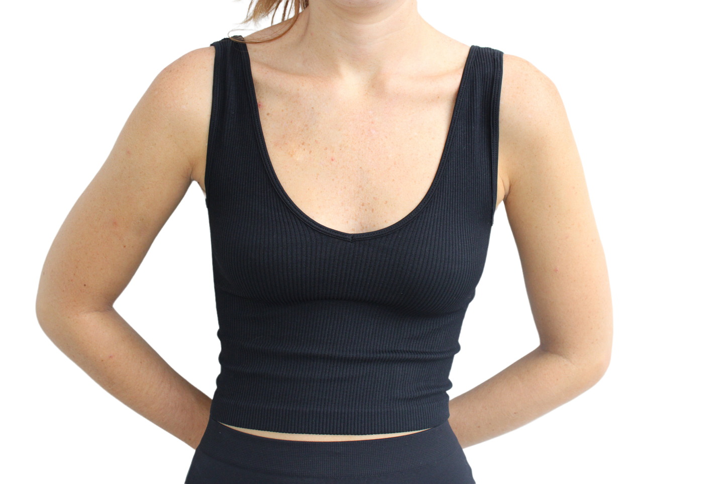 Ribbed Vneck Tank